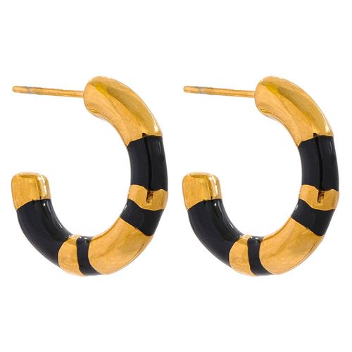 Yhpup-Boucles D'oreilles En Acier Inoxydable En Forme De C, mail, Plaqu Or 18k, Rouille, Vert, Bijoux  La Mode, Cadeau, 2023