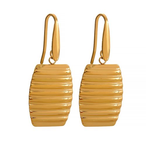 Yhpup-Boucles D'oreilles Gomtriques Dores Et Carres En Acier Inoxydable, Bijoux De Charme De Forme Bergame, tanches, Nouvelle Mode