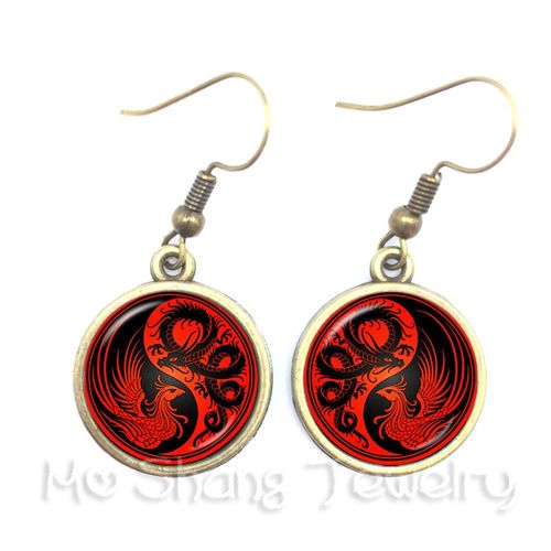 Yin Composer-Boucles D'oreilles En Verre Avec Symbole De Fleur Noir Et Blanc, Pendentif De Bijoux, Naturel, Rustique, Style Bohme, Attention Olisante, Ftp