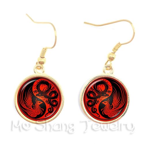 Yin Composer-Boucles D'oreilles En Verre Avec Symbole De Fleur Noir Et Blanc, Pendentif De Bijoux, Naturel, Rustique, Style Bohme, Attention Olisante, Ftp