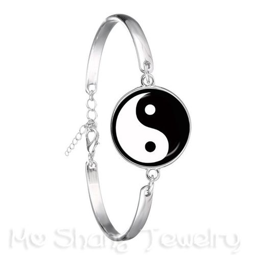 Yincomposer-Bracelet Plaqu Argent Symdains Fleur Noire Et Blanche, Naturel, Rustique, Olizing, Ftp, Cadeau Cratif, Attention