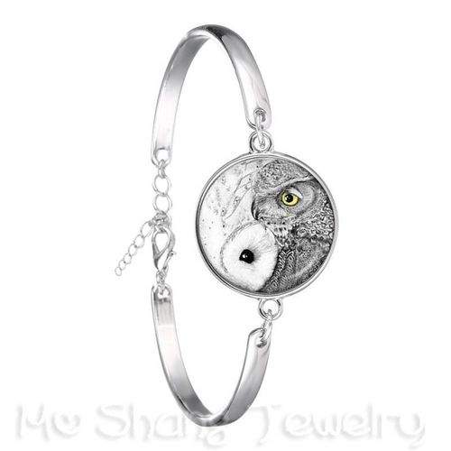 Yincomposer-Bracelet Plaqu Argent Symdains Fleur Noire Et Blanche, Naturel, Rustique, Olizing, Ftp, Cadeau Cratif, Attention