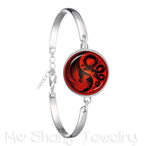 Yincomposer-Bracelet Plaqu Argent Symdains Fleur Noire Et Blanche, Naturel, Rustique, Olizing, Ftp, Cadeau Cratif, Attention