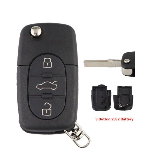 Yiqixin Pour Audi A2 A3 A4 A6 A8 B5 Rs4 Tt 1994-2004 Quattro Flip Tlcommande Voiture Cl Coque Housse Non Coupe Cr1620/Cr2032 Support - Type 3 Bt Cr2032