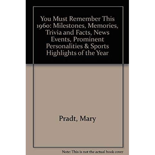 You Must Remember This 1960: Milestones, Memories, Trivia And Facts, News Events, Prominent Personalities & Sports Highlights Of The Year   de Betsy Dexter  Format Broch 