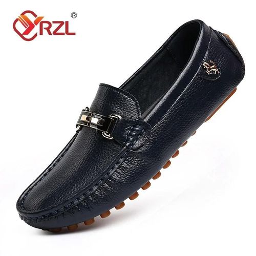 Yrzl-Mocassins En Cuir Pu Faits  La Main Pour Hommes,Chaussures Plates De Conduite Dcontractes,Mocassins Confortables  Enfiler Pour Hommes - 46
