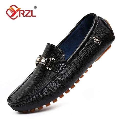 Yrzl-Mocassins En Cuir Pu Faits  La Main Pour Hommes,Chaussures Plates De Conduite Dcontractes,Mocassins Confortables  Enfiler Pour Hommes - 37