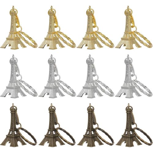 Ytseazn-12 Pices Sac  Main Pour Les Filles Porte-Cls Rtro Porte-Cls Paris Porte-Cls Tour Eiffel Porte-Cls Mini Tour Eiffel Statue Petit Cadeau Pendentif Modle Sac  Main Pagode