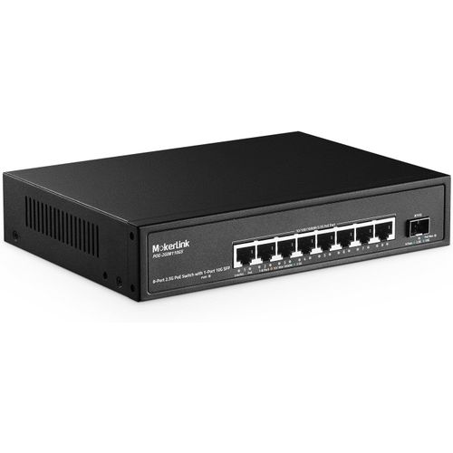 ytseazn-8 Port 2.5 Gigabit Poe Switch With 10G Sfp,8X2.5G Ethernet Ports,8 Port Poe Ieee802.3Af/At,120W,Compatible With 10/100/1000Mbps,Unmanaged Fanless Wall Mountable Network Switch