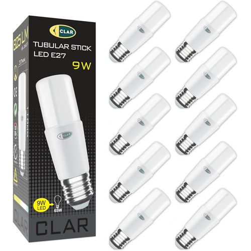 Ytseazn-Ampoule Led Tube E27 9w. Ampoule Led Gros Culot  Vis E27 Led 9w quivalent  Ampoule Fluocompacte,Ampoules Leds Diall E27 Blanc Chaud 3000k(Pack 10)