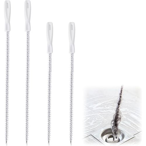 Ytseazn-Brosse De Dbouchage De Canalisation,4 Pices Brosse De Nettoyage De Drain D'gout,Flexible Brosse Pour Tuyaux,Brosse De Nettoyage De Drain D'gout,Outils De Dbouchage Pour vier Canalisation