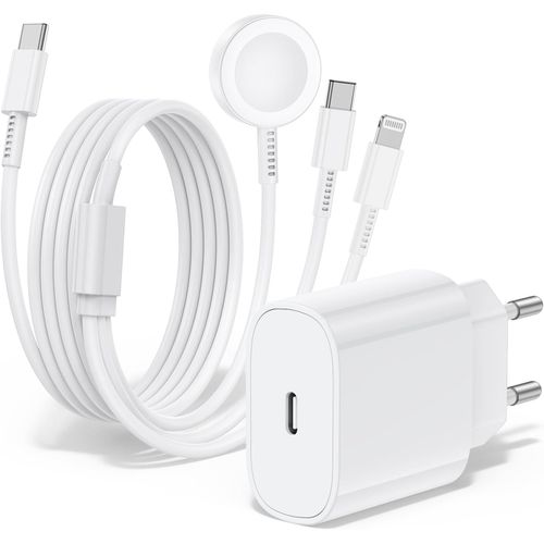 Ytseazn-Chargeur Pour Apple Watch,Chargeur Rapidemagntique 20w Pour Apple Iwatch,Cble Original 3 En 1multi-Charge(2m) Compatible Avec Les Sries Demontres Ultra 2/Se/10/9/8/7/6/5,Iphone 16/15/14