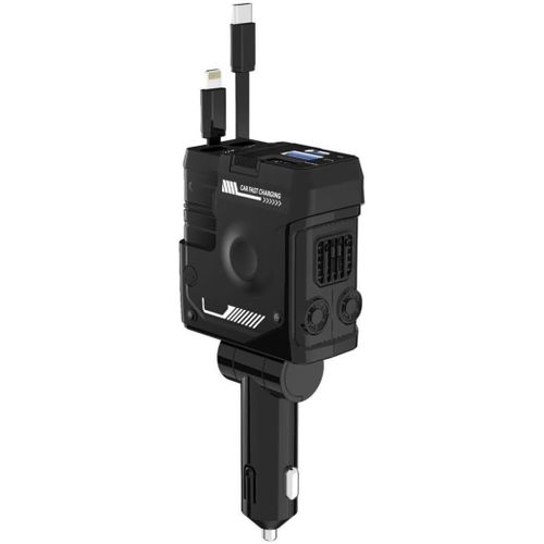 Ytseazn-Chargeur Voiture Rtractable,4 En 1 Chargeur Allume Cigare,Accessoire Voiture Interieur,Adaptateur Prise Allume Cigare Usb C 12v 24v Pour Iphone,Samsung,Android Telephone Tablette Automobile