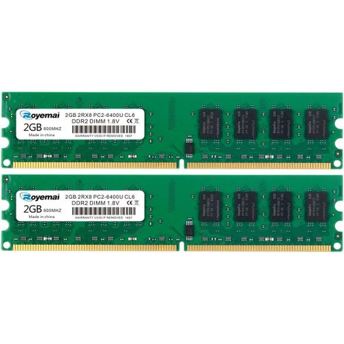 ytseazn-Duomeiqi Pc2-6400U Ddr2 800 4 Go (2X2 Go) 2Rx8 Pc2 6400 240 Broches 1,8 V Cl6 Udimm Ddr2 Ram Module De Mmoire De Bureau Ram Pour Intel Amd Desktop