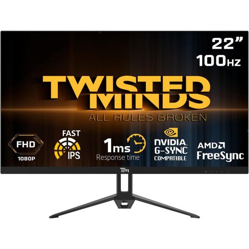 ytseazn-cran Gamer,Affichage Rapide 22 Pouces,Dalle Ips,Rsolution Fhd 1920X1080,Taux De Rafrachissement 100 Hz,Rapport D'Aspect 16:9,Temps De Rponse 1 Ms-Noir(Tm22Fhd100Ips)