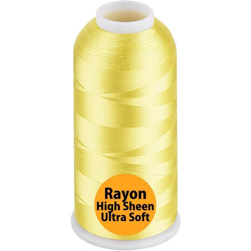 Ytseazn-Fil  Broder En Rayonne 5000m 40wt 100% Viscose,Pourmachines  Coudre Usage Professionnel Et Domestique,Citron