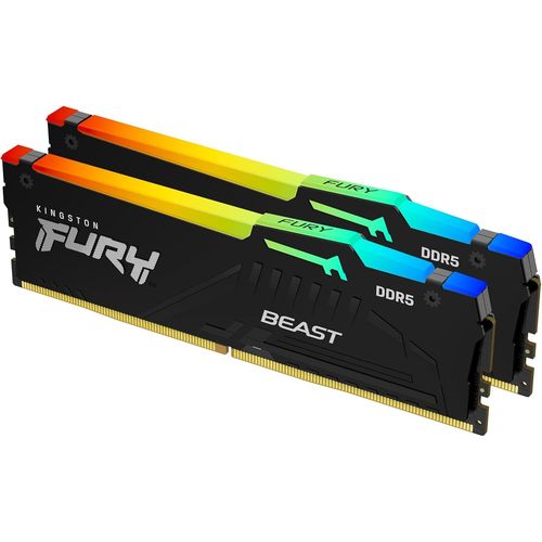 ytseazn-Fury Beast Kf560C36Bbe2Ak2-32 Lot De 2 Mmoires Pour Jeu D'Ordinateur De Bureau Rgb Expo 32 Go (2 X 16 Go) 6000 Mt/S Ddr5 Cl36 Dimm Noir