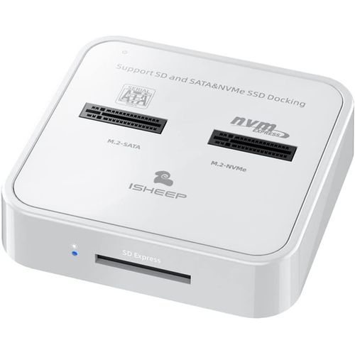 ytseazn-H016Sd 2 Baie Station D'Accueil M.2 Ssd,Usb 3.1 Gen2 10 Gbit/S M.2 Sata/Nvme Double Protocole Duplicateur,Avec Lecteur Sd Express Card
