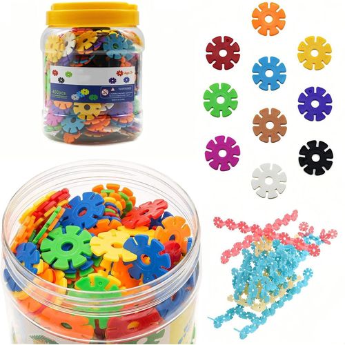 ytseazn-Jouets De Construction Dimensionnels Pour Enfants,Bouchon De Bote De Trfle Jaune. Grand Ensemble De Bouchons De Flocons De Neige,Jouets Montessori Pour 1 An Et Plus,Jouets De Puzzle Pour Enfants