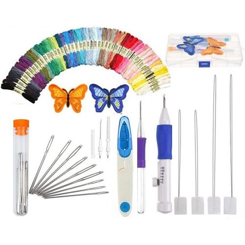 Ytseazn-Kit D'aiguilles  Broder Pour Dbutants  50 Couleurs De Fils  Broder Pour Adultes Dbutants Kit De Fils  Broder Au Point De Croix Kit De Fils  Broder Kit Kit Kit Fournitures Kit Kit