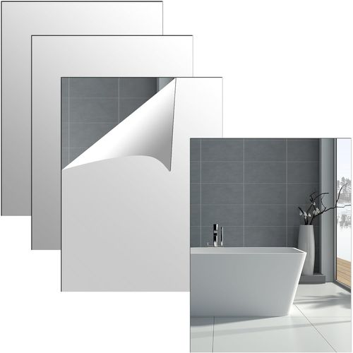 Ytseazn-Lot De 4 Miroirs Autocollants En Acrylique Pour Dcoration D'intrieur,Salle De Bain,Chambre  Coucher(Angle Droit)-30 X 40 Cm-2 Mm D'paisseur