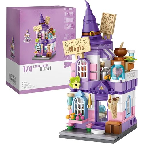 ytseazn-Mini City Shop Street View Block Model Set,Creative Bricolage Simulation De Construction Collection De Construction De Particules Building Block Toys,Home Decor(La Maison Magique)