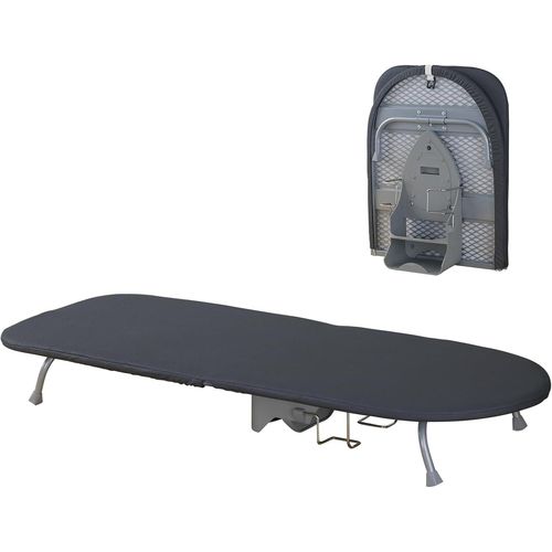 ytseazn-Mini Table A Repasser Pliable,Mini Planche A Repasser Pliable,Petite Planche  Repasser Pliable De Table,Avec Support En Fer,Avec Couverture De Planche  Repasser Noir,89cm X 33cm