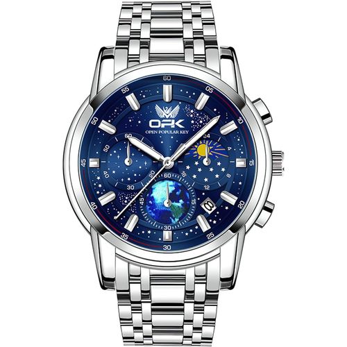 Ytseazn-Montres-Bracelets Pour Hommes Avec Affichage De La Date,Montre Pour Hommes Multifonctions  Quartz Analogique De Style Professionnel Avec Bracelet En Acier Inoxydable