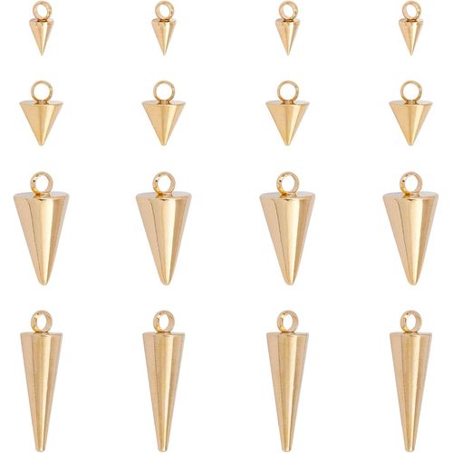 Ytseazn-Motif De Pointe Pendentifs Hypoallergniques 304 Breloques En Acier Inoxydable Motif De Cne Dor Pendentifs Pour La Fabrication De Bijoux