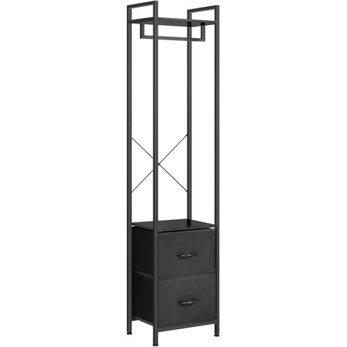 Ytseazn-Porte-Manteau Noir Avec Tiroir En Non-Tiss,Organisateur De Placard Debout,Rack  Vtements De Style Industriel Pour Chambre,Salon,Hall D'entre,Cadre En Mtal,4029.2180.8 Cm