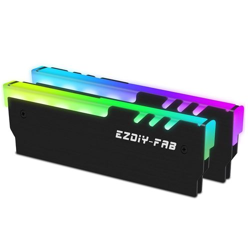 ytseazn-Rgb Adressable Mmoire Ram Cooler Ddr Dissipateur Pour Pc Game Overclocking Ddr3 Ddr4,5V 3Pin Argb Motherboard Sync-Noir-2 Pack