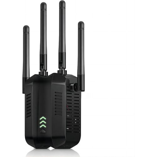 ytseazn-Wifi Extender Signal Enhancer 300Mbps Wifi Repeater 2.4Ghz Single Band Anti-Interference 4 Antennas Easy To Set Wifi Range ExtenderBlack