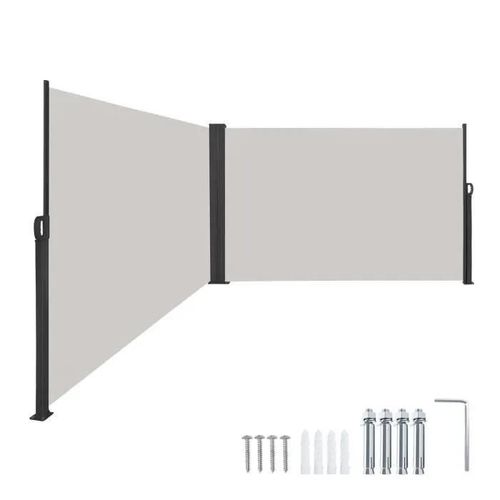 Yuenfong Store Brise-Vue Ct Double Jardin Protection Clture Auvent Extensible Pour Balcon Camping, Gris, 200x600cm