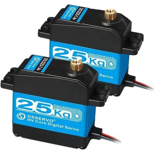 Yunique France 2pcs Rc Servo De Direction 25kg, 7.4v High Torque Digital Motor Avec Engrenages En Acier Inoxydable, tanche, 180