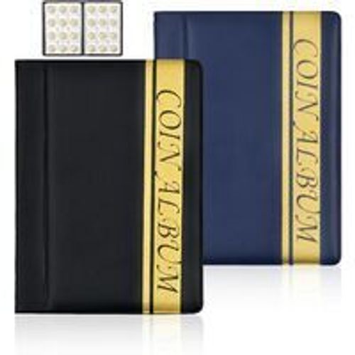 Cozlly 2PCS Classeur Pieces De Onnaie, Albu De Collection De Pièces De Onnaie 240 Poches