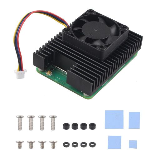 ZC505 Dissipateur thermique ddi en aluminium avec ventilateur de refroidissement PWM compatible avec Raspberry Pi Compute Module 5 CM5 Carte mre avec vis et bandes thermiques