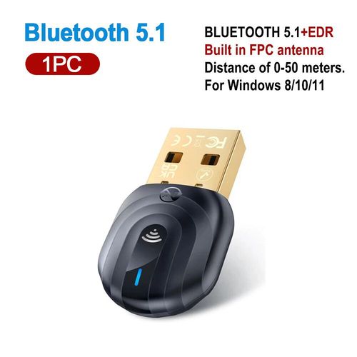 Zexmte-Adaptateur USB Bluetooth 5.1 Z03,longue porte de 50m avec antenne FPC,dongle Bluetooth pour PC de bureau,ordinateur portable Windows 11/10/8.1/8 - Type BT5.1 50M 1PCS