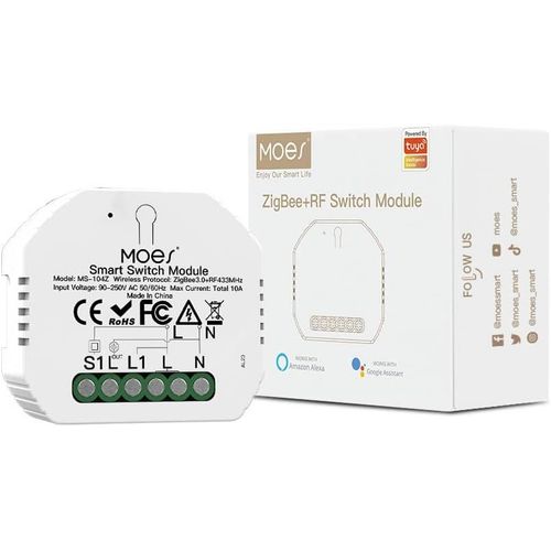 Zigbee Rf433 Intelligent Sans Fil Interrupteur Module, Contrle Vocal Alexa, Compatible Avec Smart Life/Tuya App, Tuya Zigbee Hub Est Requis[MAT791254]