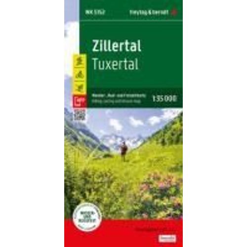 Zillertal, Wander-, Rad- Und Freizeitkarte 1:35.000, Freytag & Berndt, Wk 5152    Format Carte Plan 