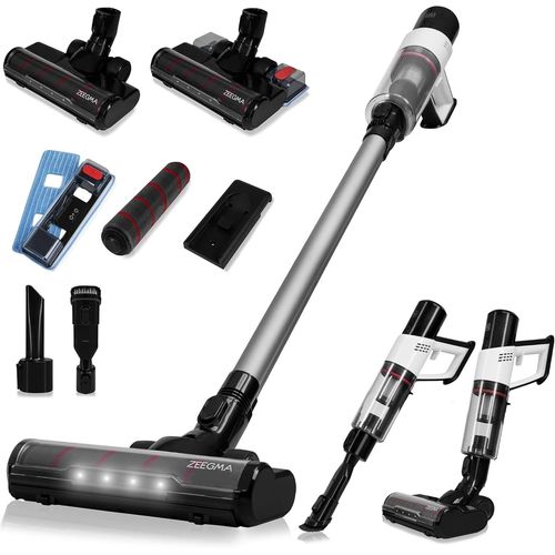 Zonder Klaar Base Aspirateur Balai Sans Fil 250W, Autonomie Jusqu' 55 Min, 3 Modes De Fonctionnement, Brosse lectrique Led, Capteur De Poussire Intelligent, Nettoyage Des Sols H[ASP6181048]