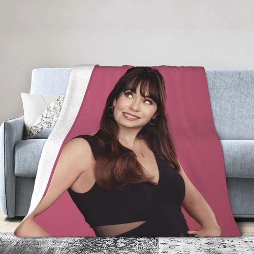 Zooey Actor Deschanel Couverture Polaire Lgre En Peluche Moelleuse, Chaude, Douce Et Confortable, Parfaite Pour Lit, Canap, 127 X 101,6 Cm