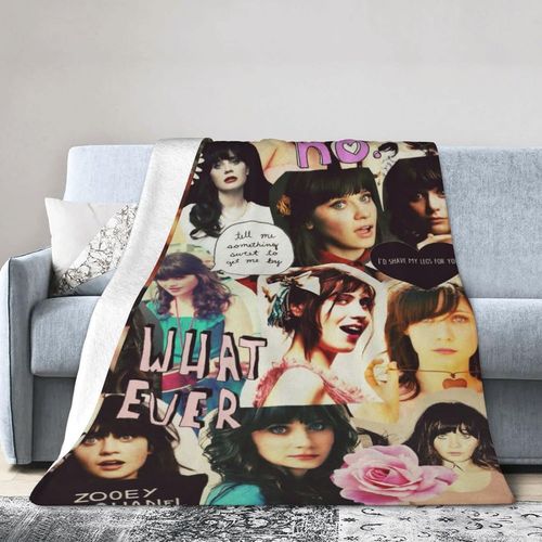 Zooey Actor Deschanel Couverture Polaire Lgre En Peluche Moelleuse, Chaude, Douce Et Confortable, Parfaite Pour Lit, Canap, 152,4 X 127 Cm