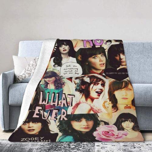 Zooey Actor Deschanel Couverture Polaire Lgre En Peluche Moelleuse, Chaude, Douce Et Confortable, Parfaite Pour Lit, Canap, 152,4 X 127 Cm