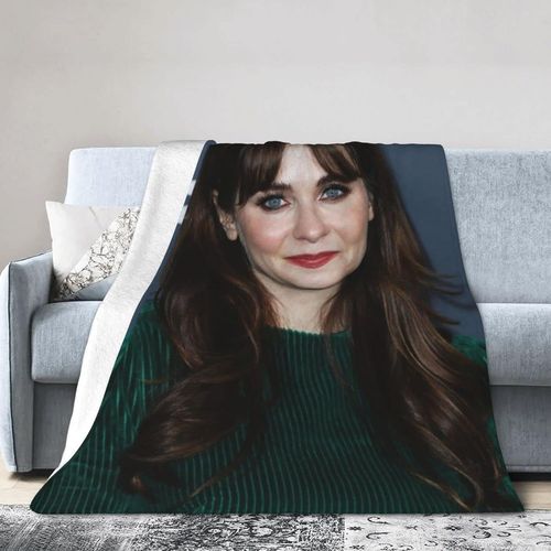 Zooey Actor Deschanel Couverture Polaire Lgre En Peluche Moelleuse, Chaude, Douce Et Confortable, Parfaite Pour Lit, Canap, 152,4 X 127 Cm