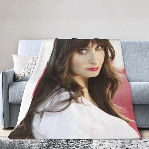 Zooey Actor Deschanel Couverture Polaire Lgre En Peluche Moelleuse, Chaude, Douce Et Confortable, Parfaite Pour Lit, Canap, 152,4 X 127 Cm