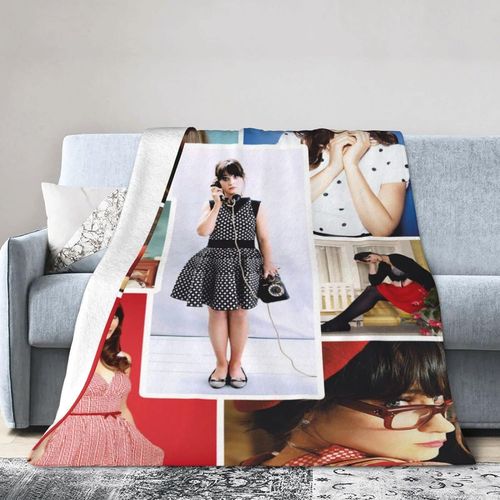 Zooey Actor Deschanel Couverture Polaire Lgre En Peluche Moelleuse, Chaude, Douce Et Confortable, Parfaite Pour Lit, Canap, 203,2 X 152,4 Cm