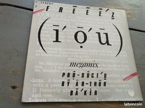 Maxi 45 Tours Freeez Iou Virgin 600902 Disque Et Pochette En Bon État