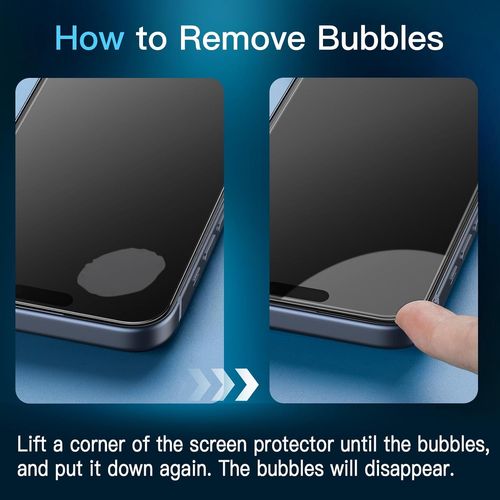 Protection D'écran à Couverture Complète pour iPhone 15 Pro Max 6,7 Pouces, Bord Noir Integrale Film en Verre Trempé avec Outil d'Installation Facile, Compatible Coque, Lot de 3