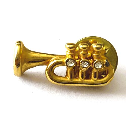 Pins Bijoux Instrument De Musique Trompette Evec Strass