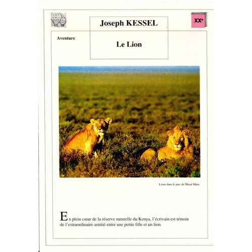 Fiche Lecture / Littérature Joseph Kessel Le Lion
